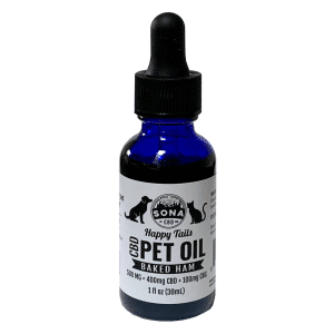 SONA CBD Happy Tails Pet Hemp Oil, Baked Ham Flavor 500mg CBD/CBG